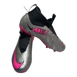 Nike Zoom Mercurial Superfly 9 Silver Pink Girl’s Soccer Cleats Size 5.5Y New